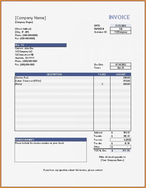 invoice template pages free download